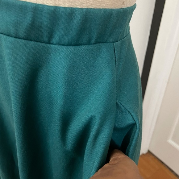 Vintage Inspired Teal Circle MIDI Skirt - Picture 6 of 9